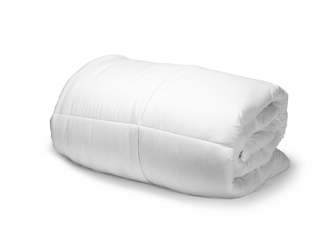 Microfibre duvet with double-stitched edges and piped finish