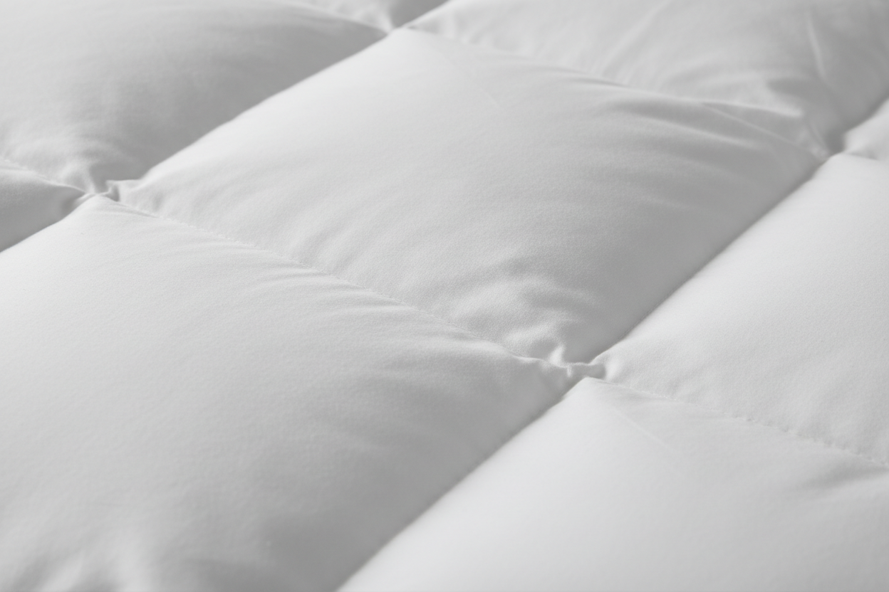 Premium Canadian-made Euro down duvet with baffle box construction and breathable cotton shell